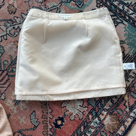 Banana Republic Gold Brocade Mini Skirt sz 4 - Picture 10 of 11